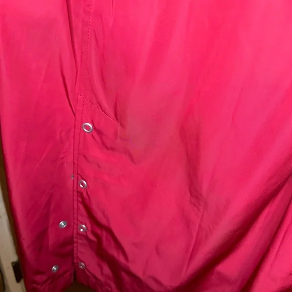 NWT Avec Les Filles Red Oversized Rain Anorak Hooded Trench Coat Women’s Small - Picture 9 of 13